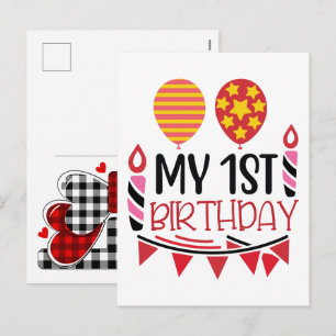Postal Festiva mi 1er cumpleaños 2026