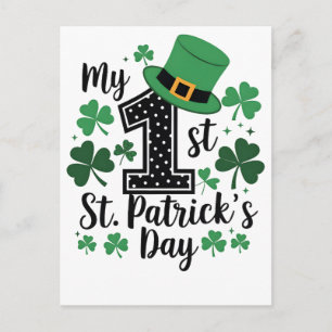 Postal Festiva Mi 1er día de San Patricio camiseta colorida
