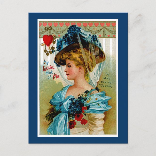 Postal Festiva Mi amor piensa en mí (Anverso)