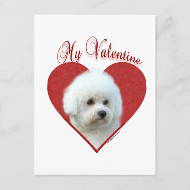 Postal Festiva Mi Bichon Frise Valentine (Anverso)