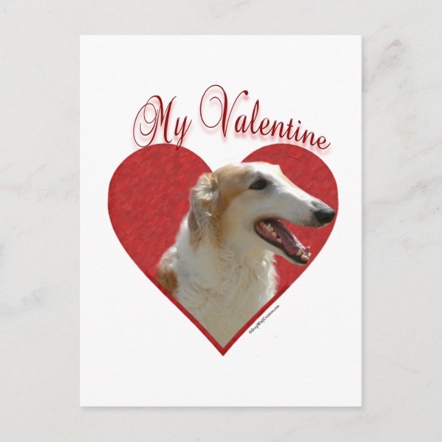 Postal Festiva Mi Borzoi Valentine (Anverso)