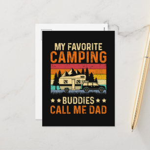 Postal Festiva Mi camping favorito - Amigos me llaman papá