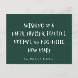 Postal Festiva Mi deseo para 2022 | Año nuevo verde forestal