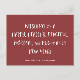 Postal Festiva Mi deseo para 2022 Brick Red Feliz Año Nuevo