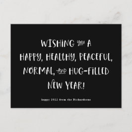 Postal Festiva Mi deseo para 2022 | Negro moderno Feliz Año Nuevo