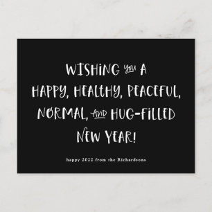 Postal Festiva Mi deseo para 2022 Negro moderno Feliz Año Nuevo