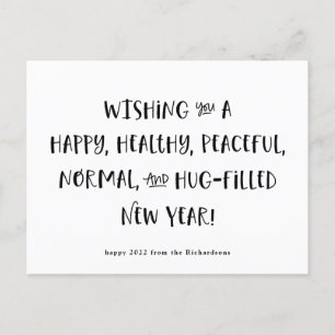 Postal Festiva Mi deseo para 2022   Negro y blanco Feliz Año Nuev
