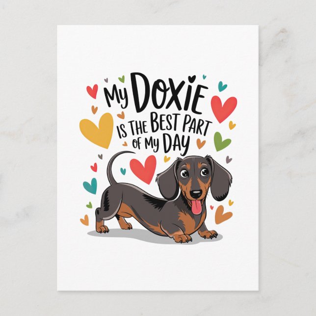 Postal Festiva Mi Doxie Es La Mejor Parte De Mi Día (Anverso)