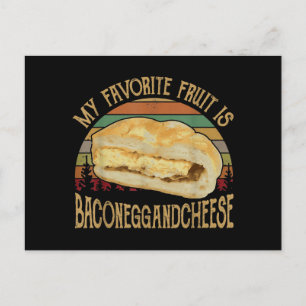 Postal Festiva Mi fruta favorita Tocino Huevo Y Queso Regalo