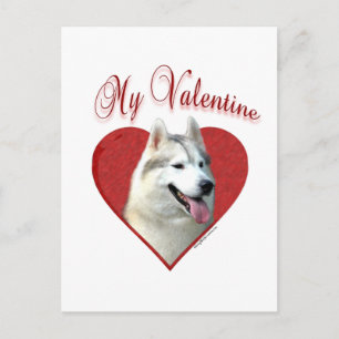 Postal Festiva Mi Husky Siberiano Valentine: Amar a los Huskies