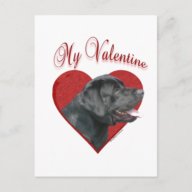 Postal Festiva Mi Labrador Recuperador Valentine (Anverso)