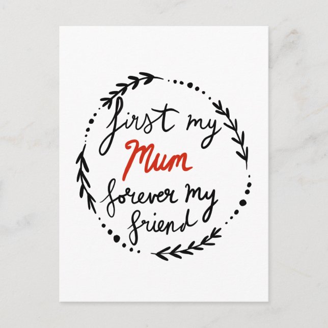 Postal Festiva Mi madre, mi amiga (Anverso)