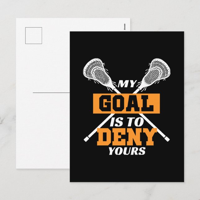 Postal Festiva Mi Meta Es Negar La Tuya Lacrosse (Anverso / Reverso)