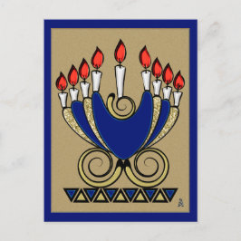 Postal Festiva Mi 'Nora (diseño original de Jánuca Menorah)