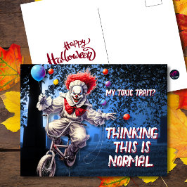 Postal Festiva Mi Payaso de Halloween con senos tóxicos