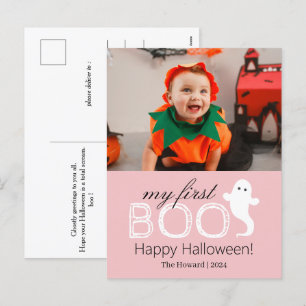 Postal Festiva ¡Mi Primer Boo! Fotos de la familia Spooky Cute Ha