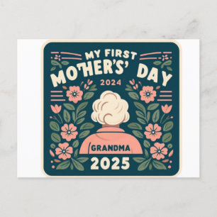 Postal Festiva Mi primer día de la madre como abuela 2025 Recuerd