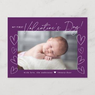 Postal Festiva Mi primer guión El día de San Valentín Purple Phot