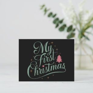 Postal Festiva Mi primera familia navideña coincidente con la Nav