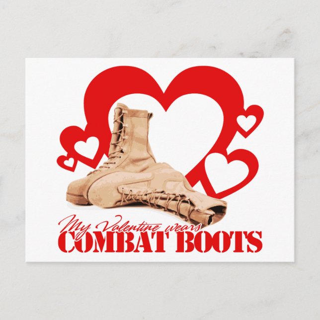Postal Festiva Mi San Valentín lleva botas de combate (Anverso)