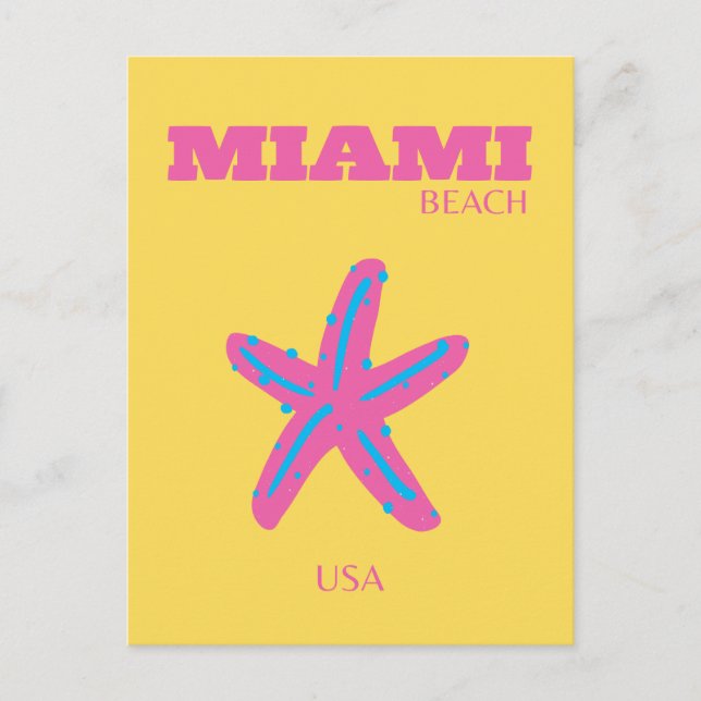 Postal Festiva Miami, Miami Beach, Travel Art (Anverso)