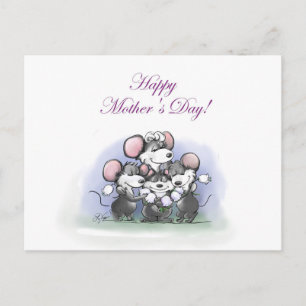 Postal Festiva Mic, Mac y Moe's Happy Mother's Day