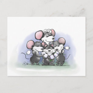 Postal Festiva Mic, Mac y Moe's Happy Mother's Day Ilustracion