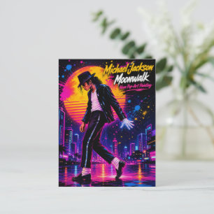 Postal Festiva Michael Jackson Moonwalk Rey del Pop Tributo Retro