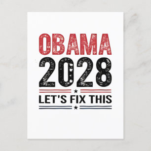 Postal Festiva Michelle Obama para el presidente Obama 2028