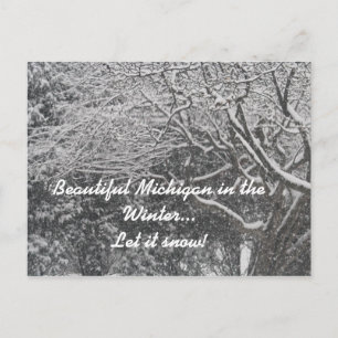 Postal Festiva ¡Michigan hermoso en el invierno… lo dejó nevar!