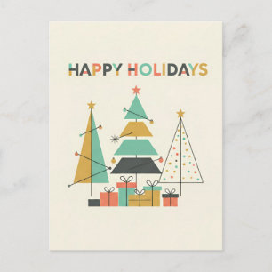 Postal Festiva Mid-Century Retro Christmas Trees
