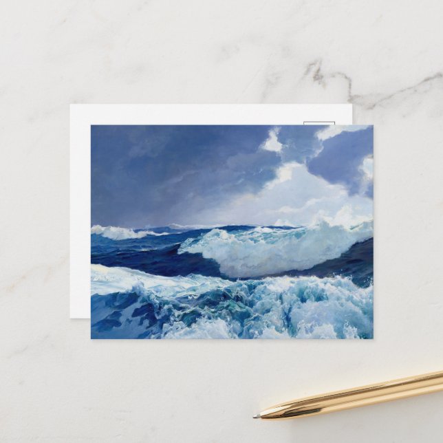 Postal Festiva Mid Ocean por Frederick Judd Waugh (Anverso/Reverso In Situ)