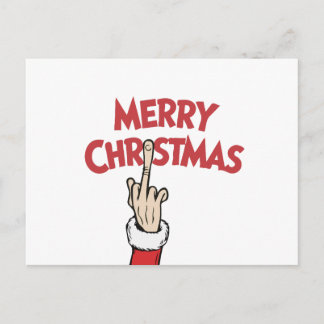 Postal Festiva Middle Finger Merry Christmas