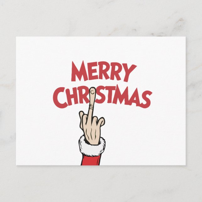 Postal Festiva Middle Finger Merry Christmas (Anverso)