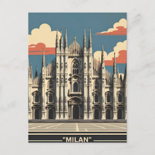 Postal Festiva Milán Italia Viajes Arte – Ciudad Catedral Duomo