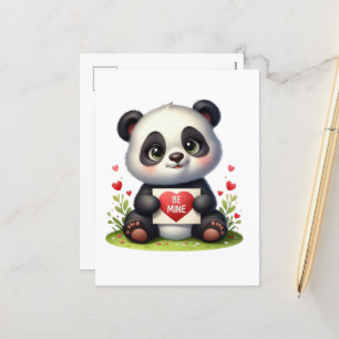 Postal Festiva Mina de oso panda