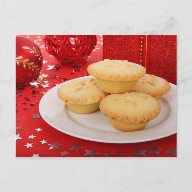 Postal Festiva Mince Pies en los Navidades (Anverso)
