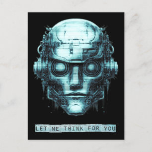 Postal Festiva Mind Control Cyberpunk Robot Blue Grunge