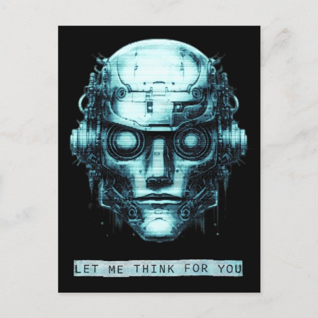 Postal Festiva Mind Control Cyberpunk Robot Blue Grunge (Anverso)