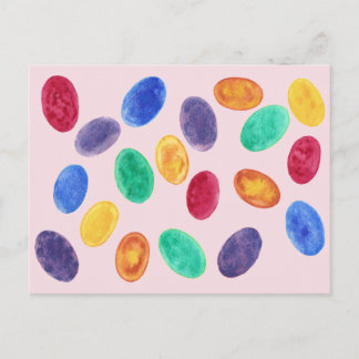 Postal Festiva Mini Huevos de Pascua coloridos, Jelly Beans Posta