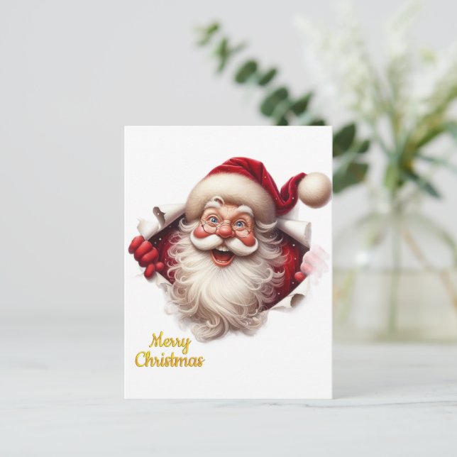 Postal Festiva Minimal Christmas Postcard | Line Art Tree | Kalir (Anverso de pie)