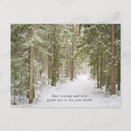 Postal Festiva Minimal Winter Forest Path, New Year