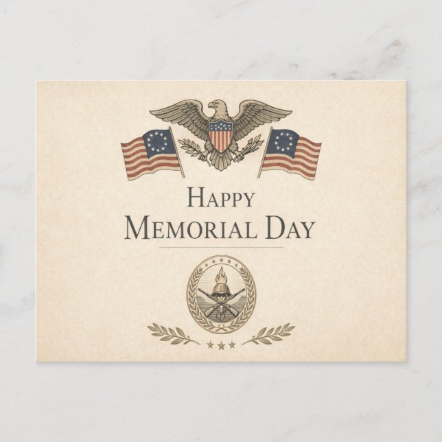 Postal Festiva Minimalist Patriotic Memorial Day (Anverso)