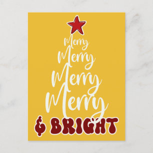 Postal Festiva Minimalista Amarillo Dorado Rojo Alegre y Brillant