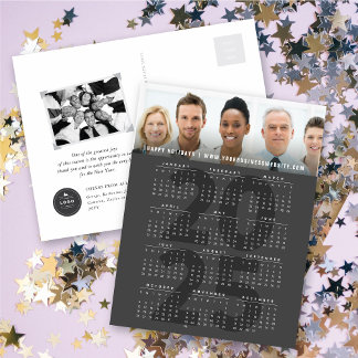 Postal Festiva Minimalista moderno 2025 Calendario Año Nuevo Foto