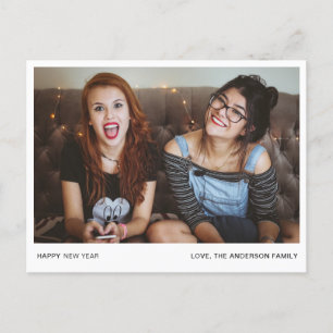 Postal Festiva Minimalista moderno Feliz Año Nuevo foto Moda simp