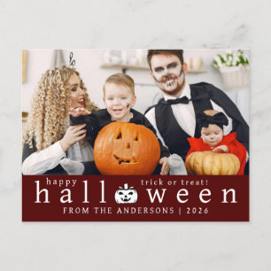 Postal Festiva Minimalista moderno Spooky Happy Halloween 1 Photo