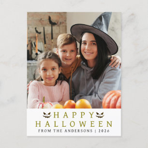 Postal Festiva Minimalista moderno Spooky Happy Halloween 1 Photo