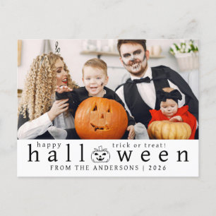 Postal Festiva Minimalista moderno Spooky Happy Halloween 1 Photo