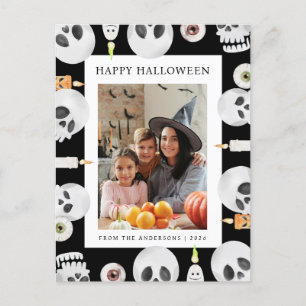 Postal Festiva Minimalista moderno Spooky Happy Halloween 1 Photo